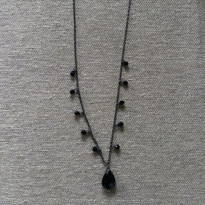 Black tear drop necklace